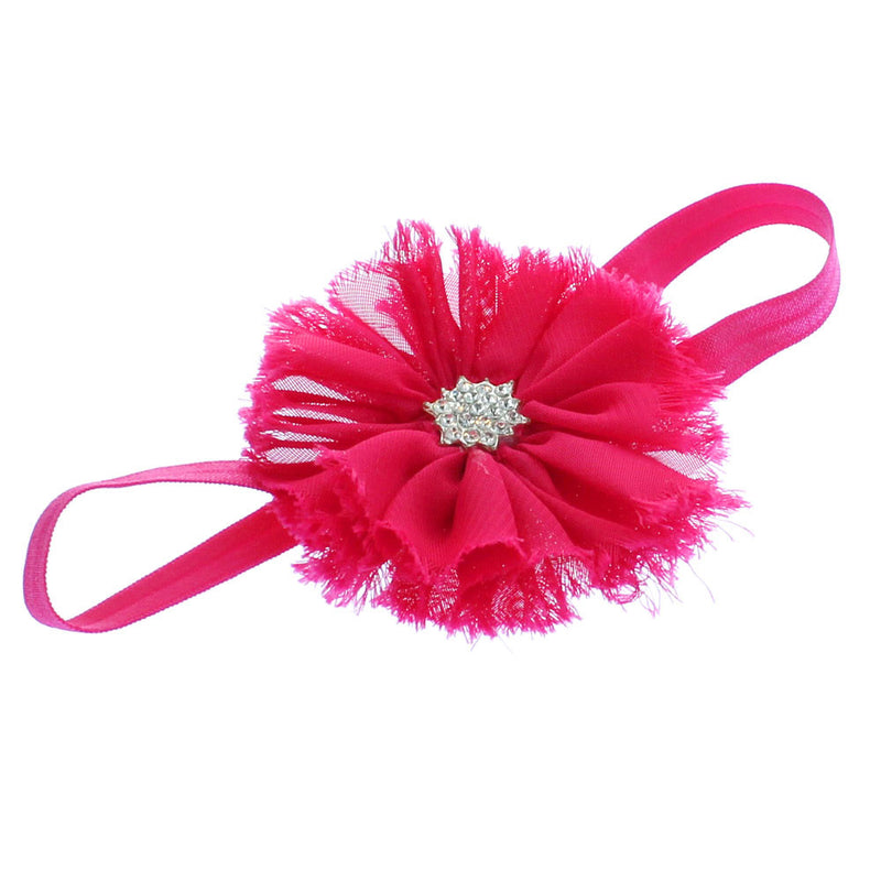 Shocking Pink Baby Frayed Ballerina Flower Headband | My Lello - 7