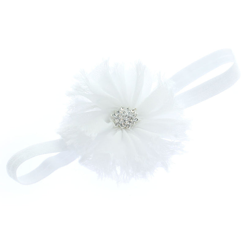 White Baby Frayed Ballerina Flower Headband | My Lello - 2