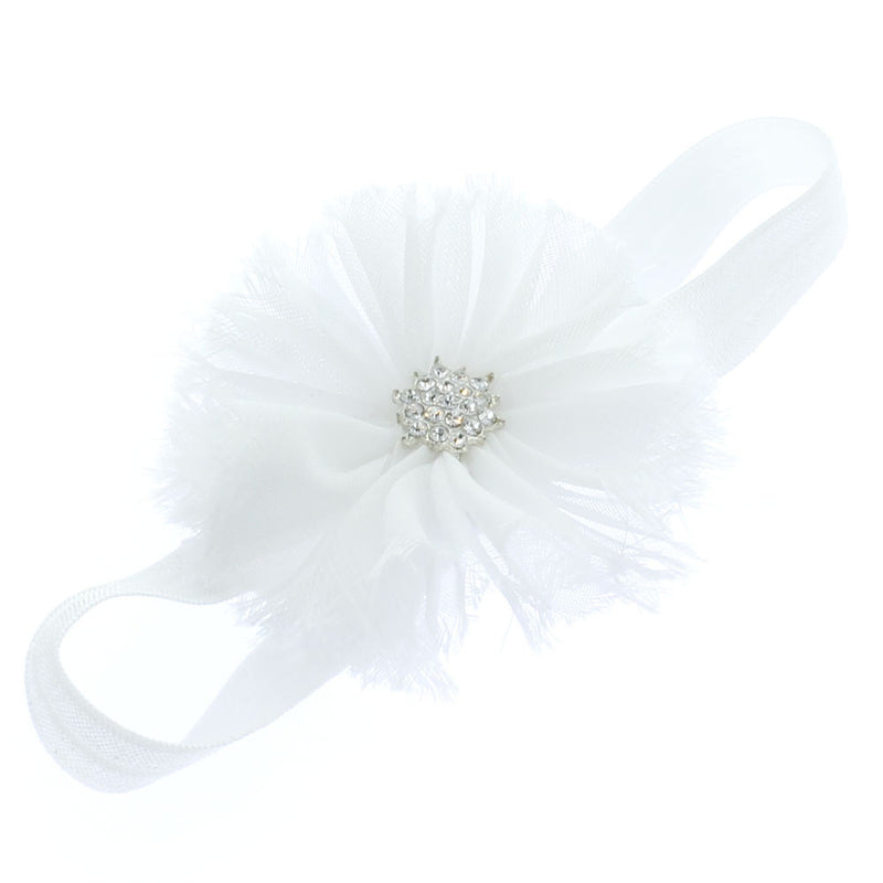 Girls Frayed Ballerina Flower Headband