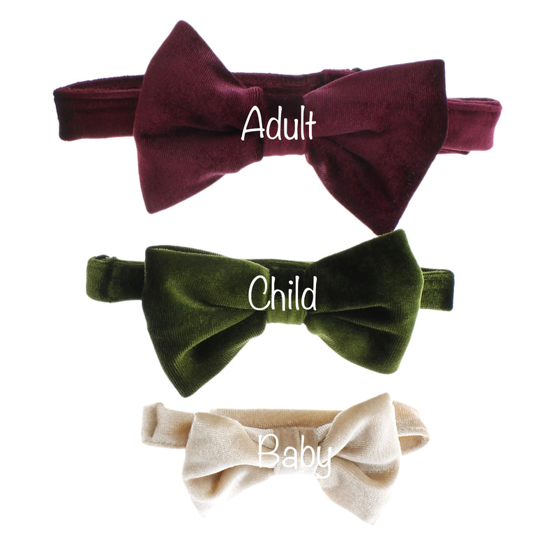 Child Velvet Adjustable Pre-Tied Bow Tie