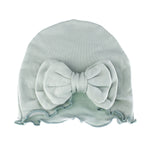 Baby Vintage Ruffle Bow Cotton Beanie Hat